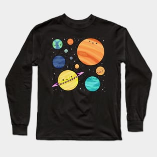 Cute solar system planets Long Sleeve T-Shirt